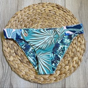 Maaji Reversible Bikini Bottom Mint Palm Small New